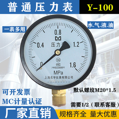 y-100普通1.6 mpa抗震液压压力表