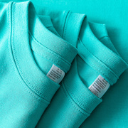 小清新湖蓝色270g重磅纯棉显白长袖，t恤纯色宽松休闲春季上衣男女