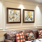 复古客厅装饰画美式卧室床头，壁画欧式沙发，背景墙挂画抽象玄关花卉