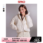 SPAO韩国同款2024年春季女士短款棉服休闲纯色外套SPJPE11G01