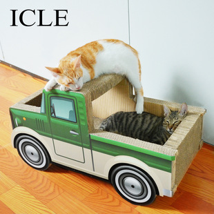 icle小汽车猫窝大号猫洞绿皮卡车，猫抓板一体，立式猫爪窝耐磨不掉屑