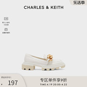 CHARLES&KEITH春夏女鞋CK1-70900399链条厚底老钱风乐福鞋单鞋女