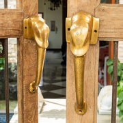 复古铜制大象门把手印度手工创意衣柜橱柜门对开门大门拉手大拉把