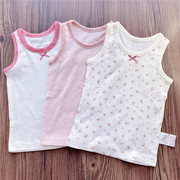 日系3件装夏季女童纯棉背心儿童舒适小清新打底衫薄款无荧光