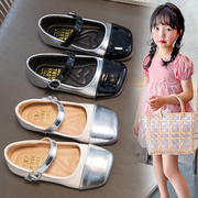 女童公主鞋2024春秋，款单鞋中大童软底儿童，鞋子小女孩舞蹈皮鞋