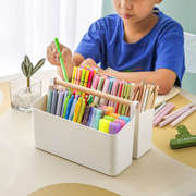 马克笔收纳盒大容量笔筒书，桌面儿童画笔水，彩笔铅笔文具桶笔架学生