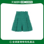 香港直邮balmain女士，bouclÃ©深绿色短裤