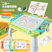 跨境儿童二合一多彩磁性绘画板一键，擦除卡通，盖章写字画板科教玩具