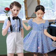 儿童合唱服演出服中小学生钢琴演奏表演礼服套装男女童主持人礼服