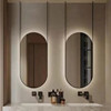 设计师创意吊杆椭圆形，镜子浴室镜天花板吊镜卫生间装饰挂镜吊杆镜