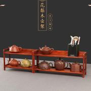 花梨木博古架实木二层壶架茶具，古董展示架桌面，小摆件收纳架置物架