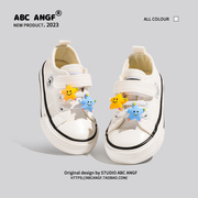 ABC ANGF女童鞋儿童帆布鞋男童鞋子秋款板鞋宝宝布鞋春秋小白鞋