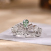 超仙设计高级感浅绿宝石戒指女开口ins轻奢气质百搭高贵指环