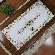 定制中式欧式布艺绣花长方桌布茶几巾桌垫镂空盖巾餐垫餐桌桌布桌