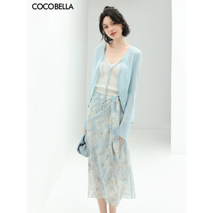 COCOBELLA设计感绑带清新雪纺半身裙女夏围裹式仙女长裙HS123