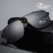 库克鲨鱼2024太阳镜男士变色墨镜，潮偏光开车专用司机驾驶眼镜