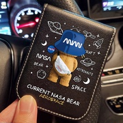 NASA联名潮牌小熊欧美风驾照包男士真皮行驶证皮套卡包驾驶证件包