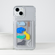 lz原创苹果12手机壳15pro卡包一体透明适用iPhone14promax保护套13背带卡套门禁可放照片ins小众硬壳
