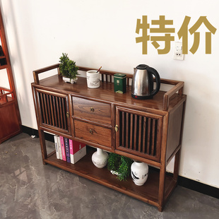 新中式餐边柜实木柜子老榆木，边柜茶水柜客厅置物柜靠墙入户玄关柜
