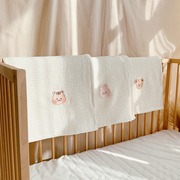 韩国ins婴儿抱毯纯棉新生儿，安抚盖毯宝宝午睡华夫格四季通用毯子