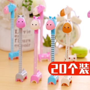 韩国创意文具可爱小驴笔圆珠笔中性笔长颈鹿河马，学习用品奖品