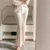 韩国直邮reine秋冬高品质，线条感修身中腰微喇西裤女长裤