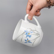 手绘茶杯陶瓷办公室单个带盖酒店会议水，杯子非骨瓷杯定制