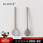 alaniz南兹粗陶咖啡勺长柄陶瓷奶茶勺甜品勺调味小勺创意搅拌勺子