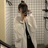 polo领冰丝薄款防晒衣女长袖宽松中长款防紫外线纯白色外套空调衫