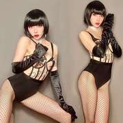 酒吧女歌手gogo演出服舞台装DS摄影服复古黑色性感蕾丝连体衣