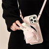 ins斜挎皮质小背包适用苹果15promax手机壳iPhone14可背带挂绳13女15pro高级感11创意12零钱包包15保护套