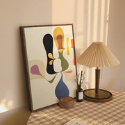 三小姐北欧风抽象客厅沙发，背景墙装饰画ins玄关，趣味壁挂画高级感