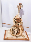 若客秘境大提琴音乐盒八音盒diy手工3d立体木质拼装模型礼物玩具