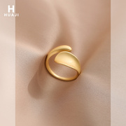 气质金色戒指女小众设计开口可调节食指，戒时尚个性指环高级感尾戒