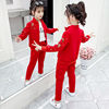 女童运动套装2024洋气刺绣韩版儿童春秋网红中大童休闲三件套