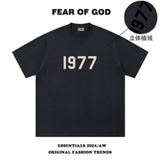 fearofgodfog1977植绒，印花短袖t恤男女复线essentials纯棉体恤