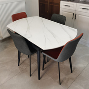 岩板多功能餐桌椅组合现代简约伸缩折叠家用圆桌小户型可变圆饭桌