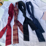5cm平头小长带领结水手服，jk制服泰国校服藏青酒红领带领结飘带