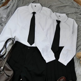 JK学生DK套装男女款长袖白衬衫领带情侣装制服班服大码