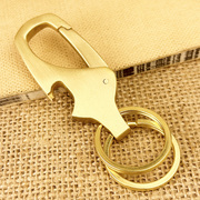 开瓶器黄铜钥匙扣，复古黄铜实心腰挂男女士防丢汽车，钥匙链挂件礼物