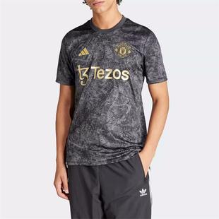 adidas阿迪达斯短袖男子，夏季速干曼联足球热身运动，球衣t恤iq1566