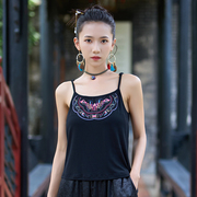 民族风女装夏季中国风复古刺绣莫代尔吊带修身显瘦背心打底衫