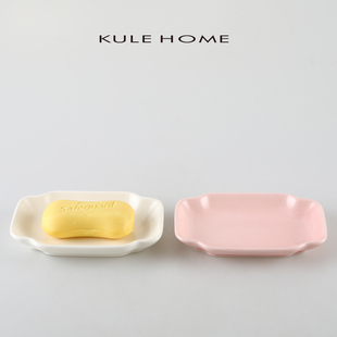 KULE HOME 浴室轻奢陶瓷肥皂盒香皂盒皂碟创意收纳卫生间置物架