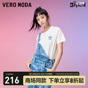 迪士尼史迪奇联名Vero ModaT恤女秋冬纯棉圆领印花百搭