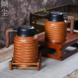 竹编保温壶 闷茶壶 暖壶咖啡壶热水瓶热水壶保温瓶暖壶不锈钢内胆