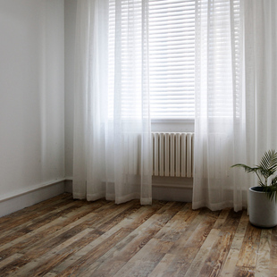 简约现代棉麻亚麻纯色，窗纱帘客厅卧室，落地窗定制成品加厚白纱窗帘