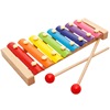 儿童益智木制5音8音阶彩色，铝片手敲琴1-3岁宝宝动物音乐婴儿玩具