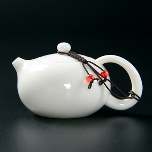 羊脂玉茶壶陶瓷泡茶单壶大红袍西施壶红茶茶具套装功夫白瓷泡茶器