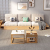 日式沙发实木框架客厅小户型北欧简约储物三人，地台布艺原木侘寂风