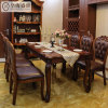 欧式实木长方形餐桌椅组合大理石岩，板美式饭桌，家用宴会餐台攴桌子
